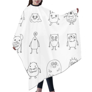 Personality  Set Of Hand-drawn Monsters Hair Cutting Cape