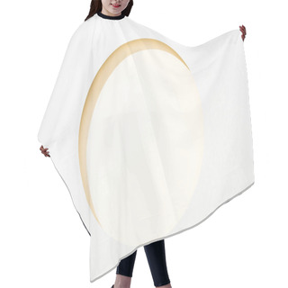 Personality  Cut Out Round Hole In White Paper On Light Yellow Background Hair Cutting Cape