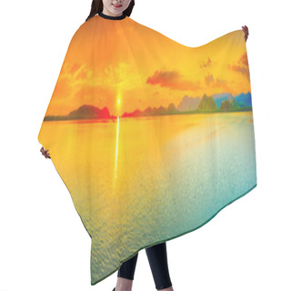 Personality  Sunset Panorama Hair Cutting Cape