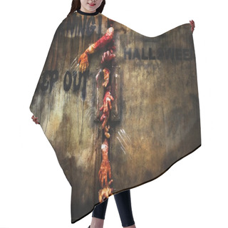Personality  Zombie Hand Through The Door, Useful For Some Halloween Concept Hair Cutting Cape