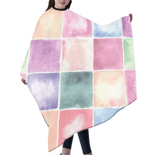 Personality  Square Watercolor Background. Hair Cutting Cape