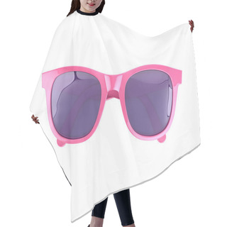 Personality  Pink Sunglasses Isolated On White Hair Cutting Cape