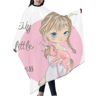 Personality  Little Princess With Pink Unicorn Hair Cutting Cape