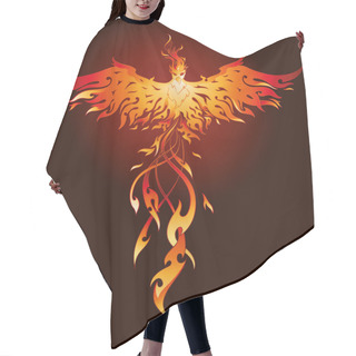 Personality  Fiery Phoenix Bird Ideal For Tattoo, Logo And Printing In Vector Illustration Hair Cutting Cape