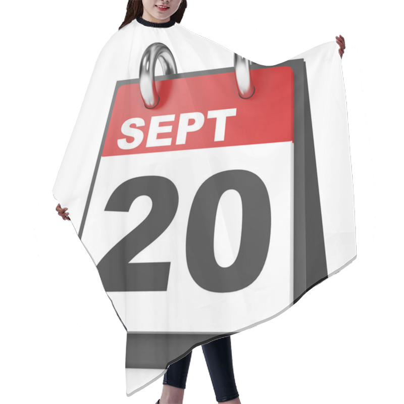 Personality  Calendar On White Background. 20 September.  Hair Cutting Cape