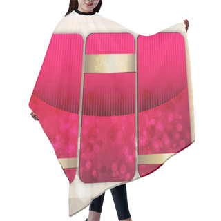 Personality  Vector Set Of Pink Banners. Hair Cutting Cape