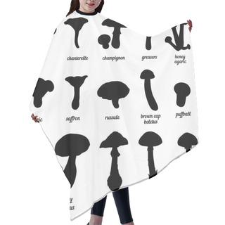 Personality  Set Of Mushrooms Silhouettes Hair Cutting Cape