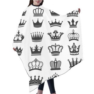 Personality  Royal Crown Silhouette. King Crowns, Majestic Coronet And Luxury Tiara Silhouettes Vector Set Hair Cutting Cape
