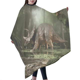 Personality  Triceratops Dinosaur In The Forest. This Is A 3d Render Illustration Hair Cutting Cape