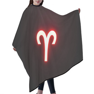 Personality  Red Illuminated Aries Zodiac Sign On Black Background Hair Cutting Cape