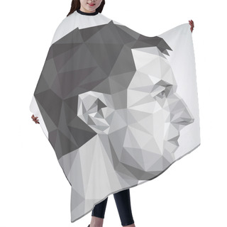 Personality  Profile Of Young Man In Origami Style Hair Cutting Cape