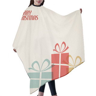 Personality  Retro Christmas Card With Christmas Presents Hair Cutting Cape