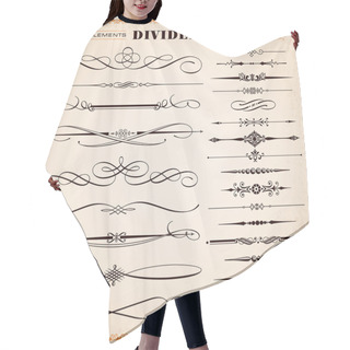Personality  Calligraphic Design Elements, Dividers And Dashes Hair Cutting Cape