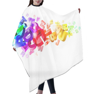 Personality  Abstract Rainbow Letters Hair Cutting Cape