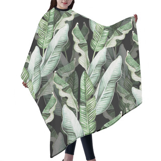 Personality  Beautiful Watercolor Seamless Pattern With Tropical Leaves And Banana Leaves.  Hair Cutting Cape