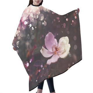 Personality  White Rose With Dew Drops Hair Cutting Cape