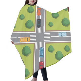 Personality  Highways Top View Cartoon Hair Cutting Cape
