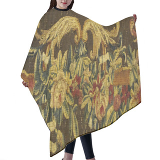 Personality  Closeup Of Retro Tapestry Fabric Pattern With Classical Image Of The Colorful Floral Ornament Hair Cutting Cape