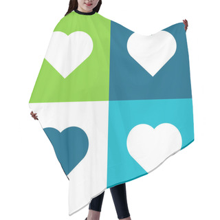 Personality  Big Heart Flat Four Color Minimal Icon Set Hair Cutting Cape