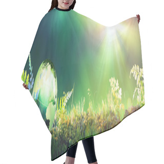 Personality  Green Globe On Moss - Environmental Concept Hair Cutting Cape