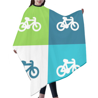 Personality  Bicycle Flat Four Color Minimal Icon Set Hair Cutting Cape