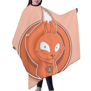 Personality  Cartoon Squirrel Holding Nuts. Hair Cutting Cape
