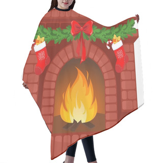 Personality  Christmas Fireplace Hair Cutting Cape