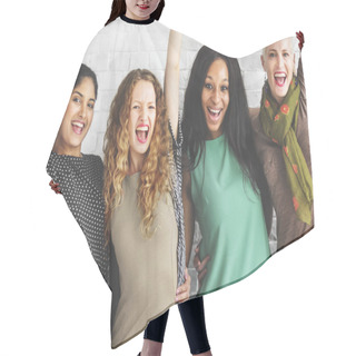Personality  Portrait Of Diversity Women Hair Cutting Cape