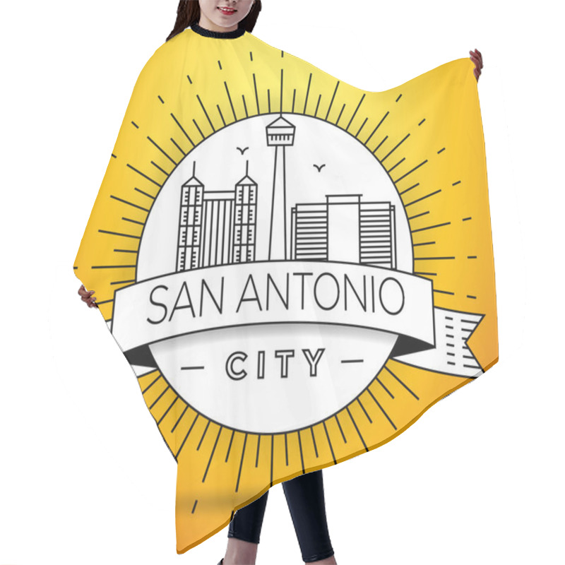 Personality  San Antonio City Skyline with Typographic Design hair cutting cape
