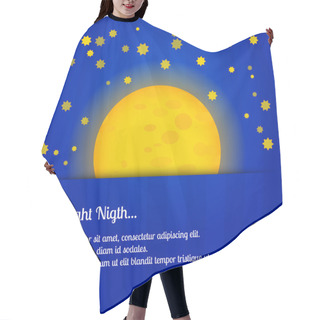 Personality  Moonlight Night - Vector Illustration Hair Cutting Cape