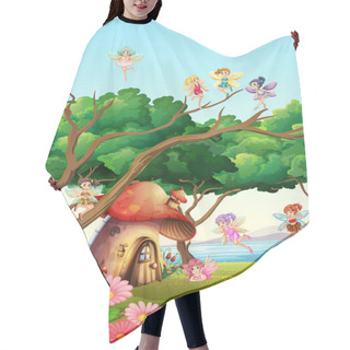 Personality  Fairies Flying In The Garden Hair Cutting Cape