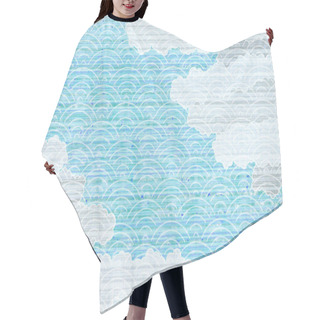 Personality  Cloud Japanese Pattern Wave Background  Hair Cutting Cape
