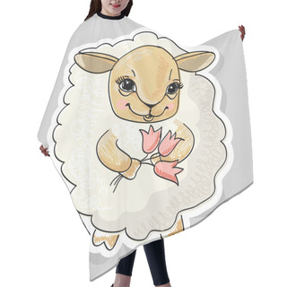Personality  Sheep And A Flower Hair Cutting Cape