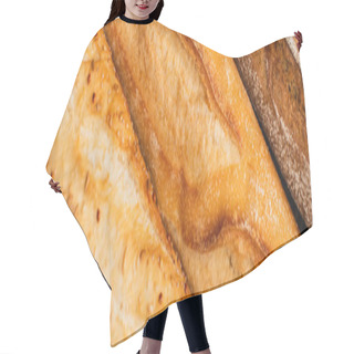 Personality  Close Up View Of Fresh Baked Baguette Loaves, Panoramic Shot Hair Cutting Cape