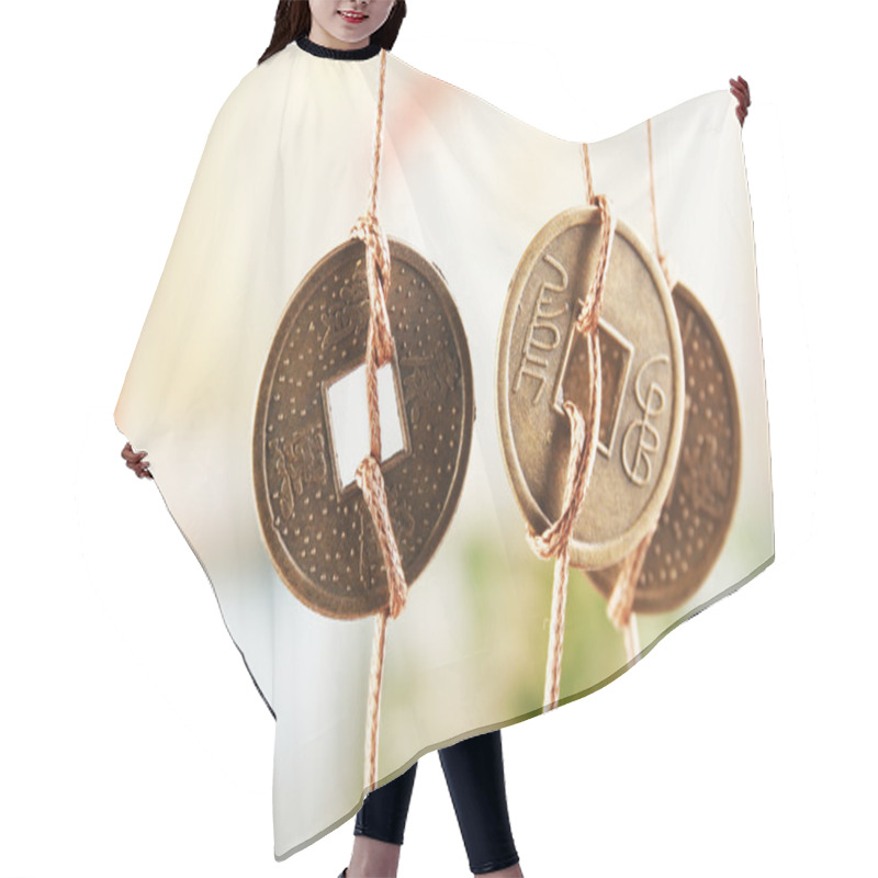 Personality  Feng shui coins hair cutting cape