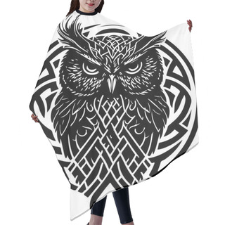 Personality  Black And White Line Art Of Owl Head. Good Use For Symbol, Mascot, Icon, Avatar, Tattoo,T-Shirt Design, Logo Or Any Design. Vector Illustration Hair Cutting Cape