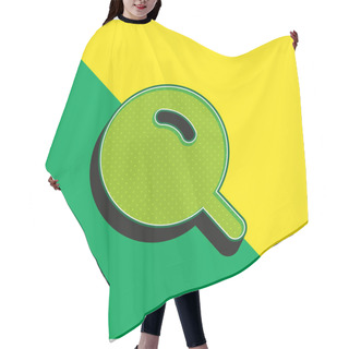 Personality  Big Magnifier With Shine Green And Yellow Modern 3d Vector Icon Logo Hair Cutting Cape