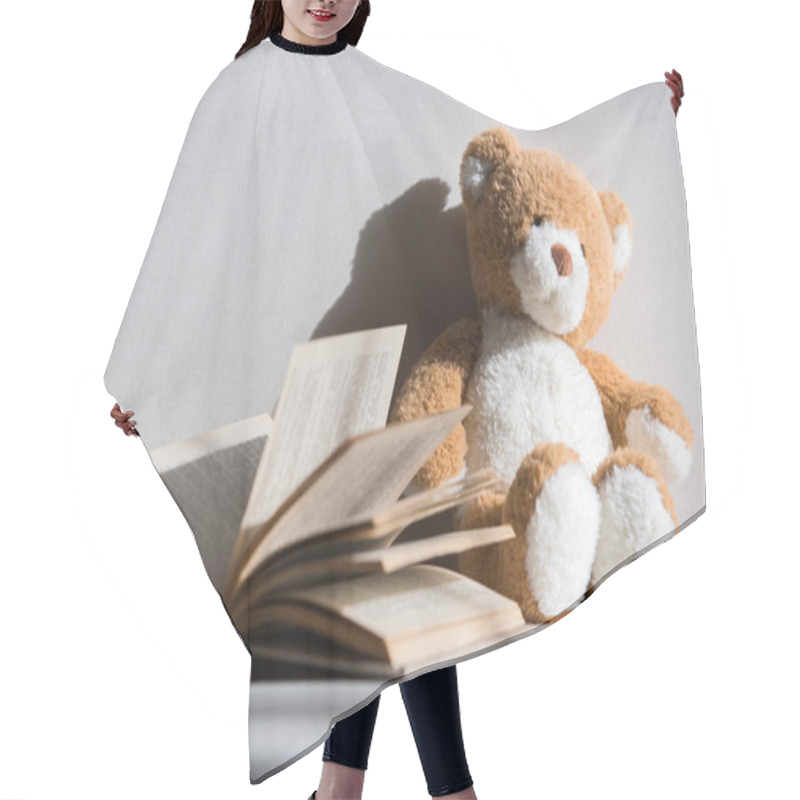 Personality  teddy bear and book hair cutting cape