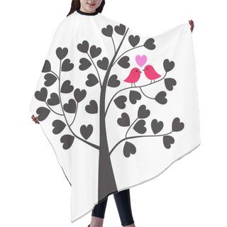 Personality  Pair Of Lovebirds On Tree Branch Hair Cutting Cape
