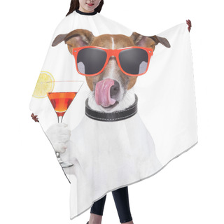 Personality  Dog With Cocktail Hair Cutting Cape