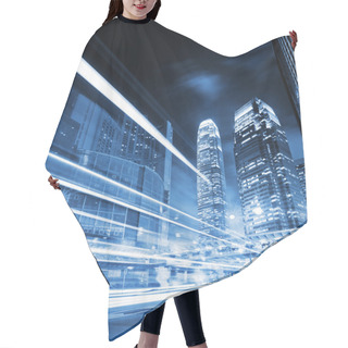 Personality  Hong Kong Night View With Car Light Hair Cutting Cape