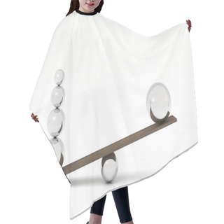 Personality  Balancing Balls On Wooden Board Hair Cutting Cape