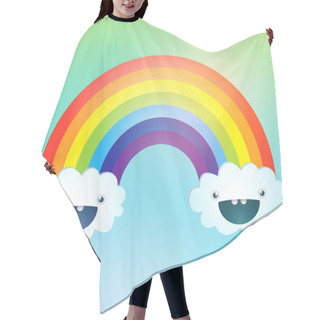 Personality  Vector Symbol Of Rainbow And Clouds In The Sky Hair Cutting Cape