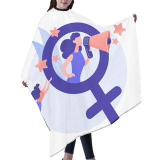 Personality  Feminism Movement Vector Concept Metaphor Hair Cutting Cape