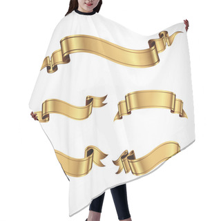 Personality  Gold Ribbons Hair Cutting Cape