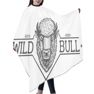 Personality  Wild Bull Logo Hair Cutting Cape