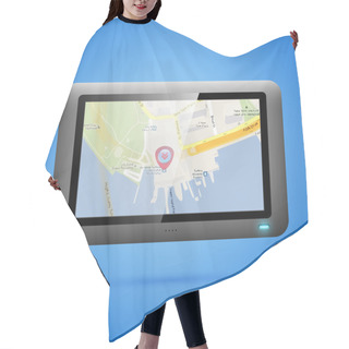 Personality  GPS Navigation Concept. Vector Hair Cutting Cape