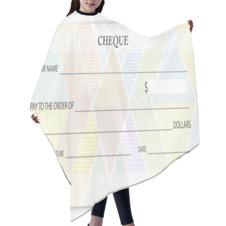 Personality  Check (cheque), Chequebook Template. Guilloche Pattern With Abstract Watermark, Spirograph. Background For Banknote, Money Design, Currency, Bank Note, Voucher, Gift Certificate, Coupon, Ticket Hair Cutting Cape