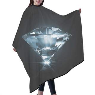 Personality  Blue Diamond On Black Background With Glowing Rays Hair Cutting Cape