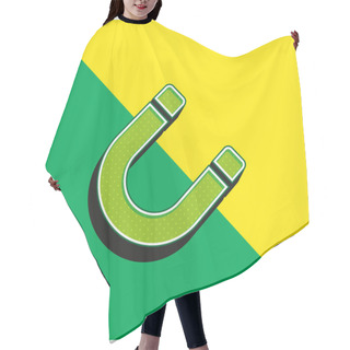 Personality  Attraction Green And Yellow Modern 3d Vector Icon Logo Hair Cutting Cape